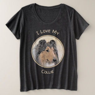 Collie (ruw) schilderen - Cute Original Dog Art Grote Maat T-shirt
