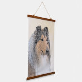 Collie (ruw) schilderen - Cute Original Dog Art Hangend Wandkleed (Gebogen)