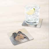 Collie (ruw) schilderen - Cute Original Dog Art Kartonnen Onderzetters (Insitu)