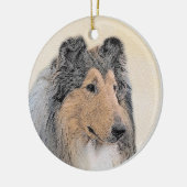 Collie (ruw) schilderen - Cute Original Dog Art Keramisch Ornament (Links)