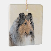 Collie (ruw) schilderen - Cute Original Dog Art Keramisch Ornament (Rechts)