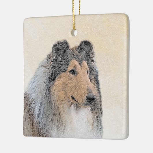 Collie (ruw) schilderen - Cute Original Dog Art Keramisch Ornament (Links)