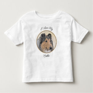 Collie (ruw) schilderen - Cute Original Dog Art Kinder Shirts