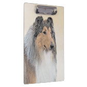 Collie (ruw) schilderen - Cute Original Dog Art Klembord (Rechts)