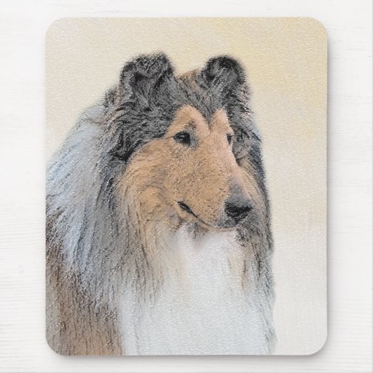 Collie (ruw) schilderen - Cute Original Dog Art Muismat (Voorkant)