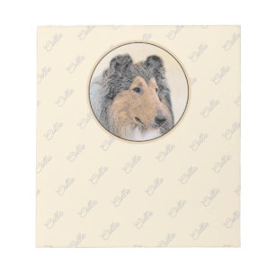 Collie (ruw) schilderen - Cute Original Dog Art Notitieblok