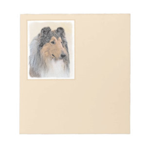 Collie (ruw) schilderen - Cute Original Dog Art Notitieblok