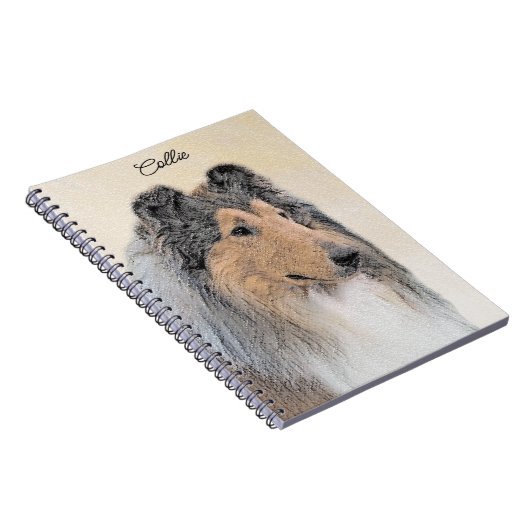 Collie (ruw) schilderen - Cute Original Dog Art Notitieboek (Rechterzijde)