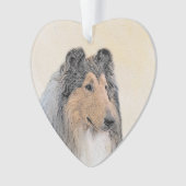 Collie (ruw) schilderen - Cute Original Dog Art Ornament (voorkant)