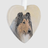 Collie (ruw) schilderen - Cute Original Dog Art Ornament (voorkant)