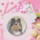 Collie (ruw) schilderen - Cute Original Dog Art Papieren Bordje (Feest)