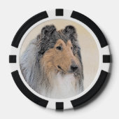 Collie (ruw) schilderen - Cute Original Dog Art Poker Chips (Voorkant)