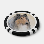 Collie (ruw) schilderen - Cute Original Dog Art Poker Chips (Enkel)