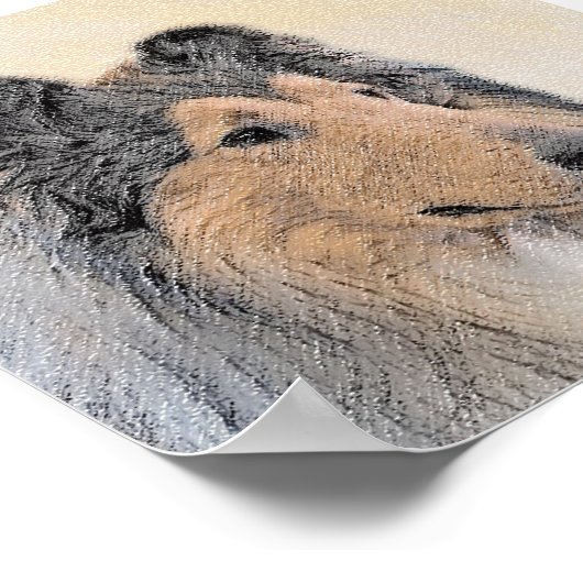 Collie (ruw) schilderen - Cute Original Dog Art Poster (Hoek)