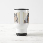 Collie (ruw) schilderen - Cute Original Dog Art Reisbeker (Center)