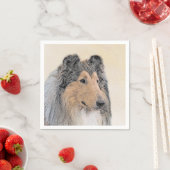 Collie (ruw) schilderen - Cute Original Dog Art Servetten (Insitu)