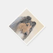 Collie (ruw) schilderen - Cute Original Dog Art Servetten (Hoek)
