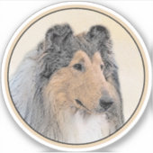 Collie (ruw) schilderen - Cute Original Dog Art Sticker (Voorkant)