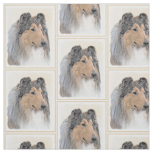 Collie (ruw) schilderen - Cute Original Dog Art Stof