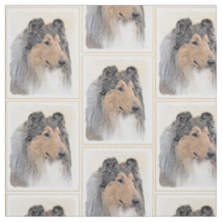 Collie (ruw) schilderen - Cute Original Dog Art Stof