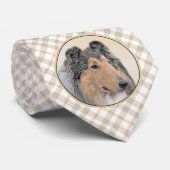 Collie (ruw) schilderen - Cute Original Dog Art Stropdas (Opgerold)