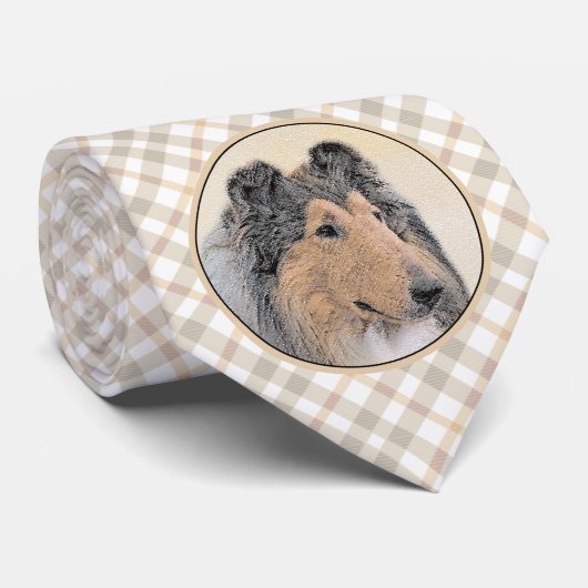 Collie (ruw) schilderen - Cute Original Dog Art Stropdas (Opgerold)