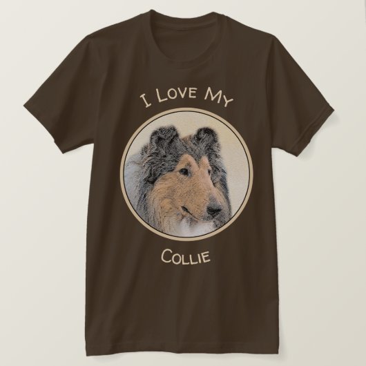 Collie (ruw) schilderen - Cute Original Dog Art T-shirt (Design voorkant)