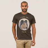 Collie (ruw) schilderen - Cute Original Dog Art T-shirt (Voorkant volledig)