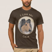 Collie (ruw) schilderen - Cute Original Dog Art T-shirt (Voorkant)