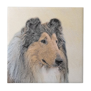 Collie (ruw) schilderen - Cute Original Dog Art Tegeltje