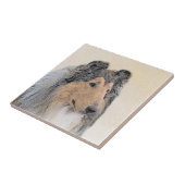 Collie (ruw) schilderen - Cute Original Dog Art Tegeltje (Zijkant)