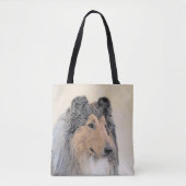 Collie (ruw) schilderen - Cute Original Dog Art Tote Bag (Voorkant)