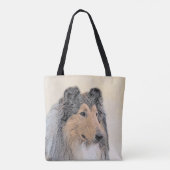 Collie (ruw) schilderen - Cute Original Dog Art Tote Bag (Achterkant)