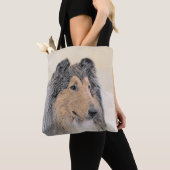 Collie (ruw) schilderen - Cute Original Dog Art Tote Bag (Dichtbij)