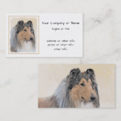 Collie (ruw) schilderen - Cute Original Dog Art Visitekaartje (Voorkant / Achterkant)