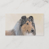 Collie (ruw) schilderen - Cute Original Dog Art Visitekaartje (Achterkant)