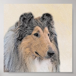 Collie (ruw) schilderen - Oorspronkelijke dog kuns Poster
