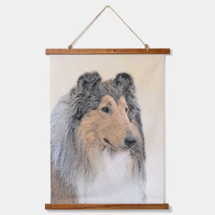 Collie (Ruw) Schilderij - Grappige Originele Honde Hangend Wandkleed
