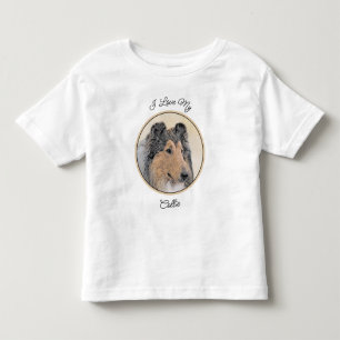 Collie (Ruw) Schilderij - Grappige Originele Honde Kinder Shirts