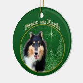 Collie (ruw) Vrede Keramisch Ornament (Links)