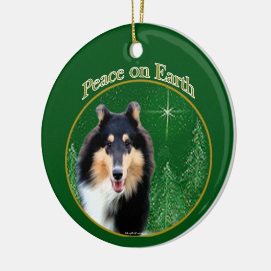 Collie (ruw) Vrede Keramisch Ornament (Links)