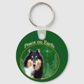 Collie (ruw) Vrede Sleutelhanger (Achterkant)