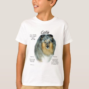 Collie (ruwe merle) Geschiedenis Ontwerp T-shirt