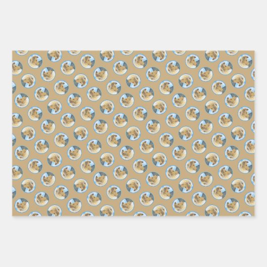 Collie Schilderen Rough Sable Merle Originele Hond Inpakpapier Vel (Voorkant 3)