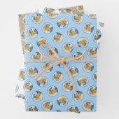 Collie Schilderen Rough Sable Merle Originele Hond Inpakpapier Vel (In situ)