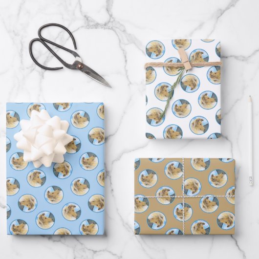 Collie Schilderen Rough Sable Merle Originele Hond Inpakpapier Vel (Voorkant)