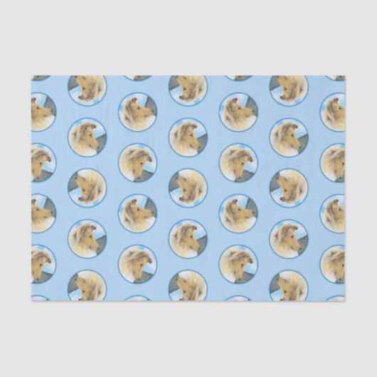 Collie Schilderen Rough Sable Merle Originele Hond Tissuepapier (Voorkant)