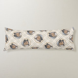 Collie Schilderen Rough Tricolor Originele Hond Ar Lichaamskussen