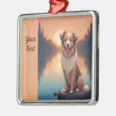 Collie Shepherd bij het meer Metalen Ornament (Links)