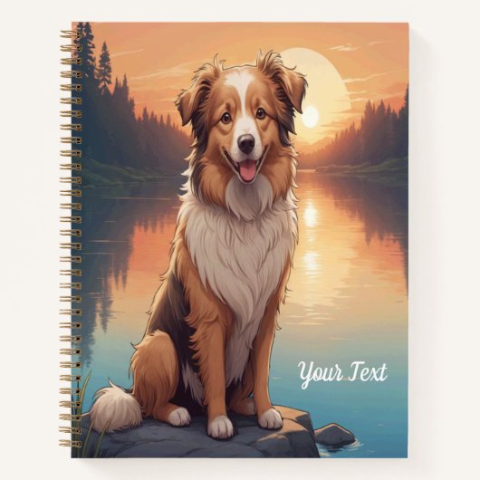 Collie Shepherd bij het meer Notitieboek (Voorkant)